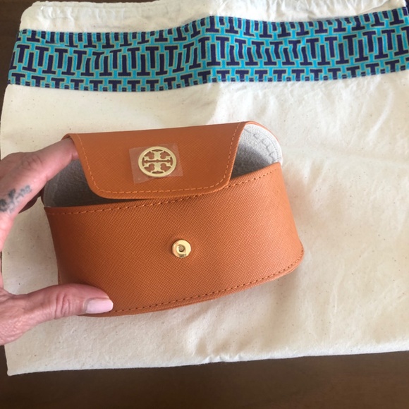 NEW Tory Burch Orange Sunglass Case & Almost New Tory Burch Large Purse Bag